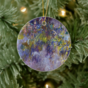 Blåregn (vänster halva) av Claude Monet Julgransprydnad Keramik