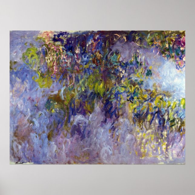 Blåregn (vänster halva) av Claude Monet Poster (Framsidan)