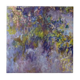Blåregn (vänstra halvan) av Claude Monet Kakelplatta