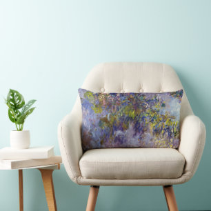 Blåregn (vänstra halvan) av Claude Monet Lumbarkudde
