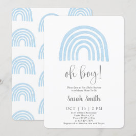 Blåregnbåge, babybojinbjudan inbjudningar