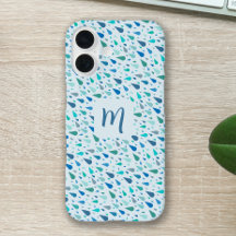 Blåregndroppar, anpassningsbar monogram