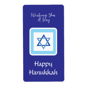 Blårektangel för HANUKKAH-meddelande Fraktsedel