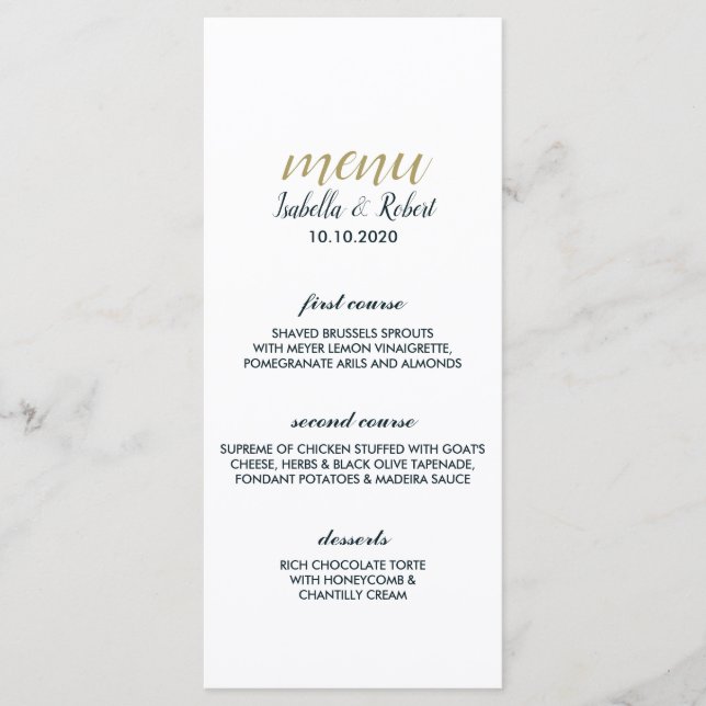 Blårevet | Nautical Bröllop Menu Meny (Framsida)