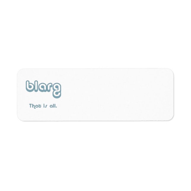blarg. returadress etikett (Framsidan)