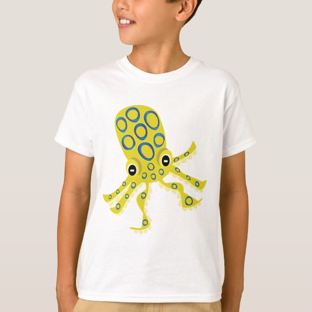 BlåRingad Octopus T Shirt (Framsida)