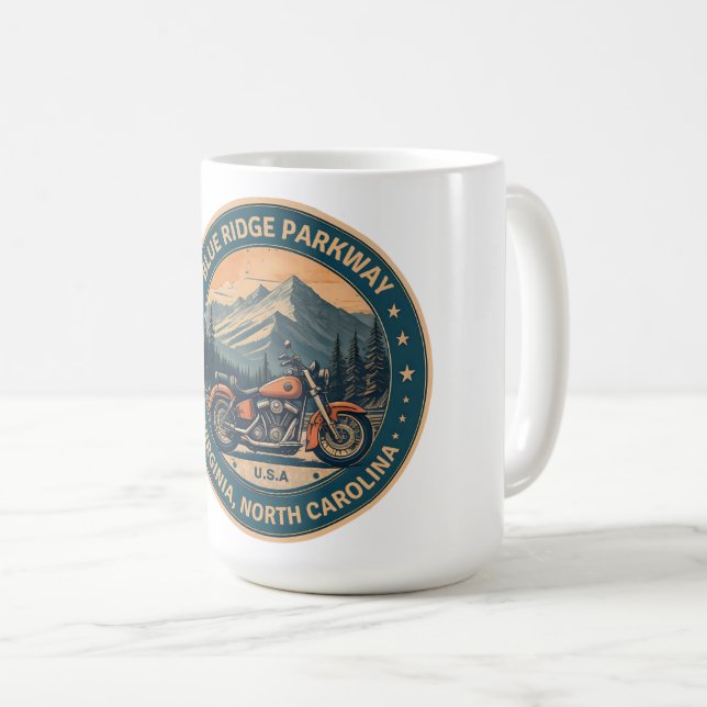 Blåringmotorcykel i Parkway resa Kaffemugg (Framsida höger)