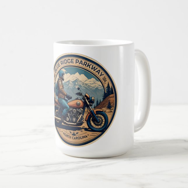 Blåringmotorcykel i Parkway resa Kaffemugg (Framsida höger)