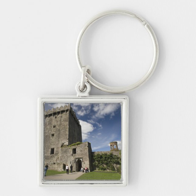 Blarney Castle, Irland Fyrkantig Silverfärgad Nyckelring (Framsidan)