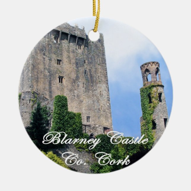 Blarney Castle, Irland. Irländska julprydnaden. Julgransprydnad Keramik (Framsidan)