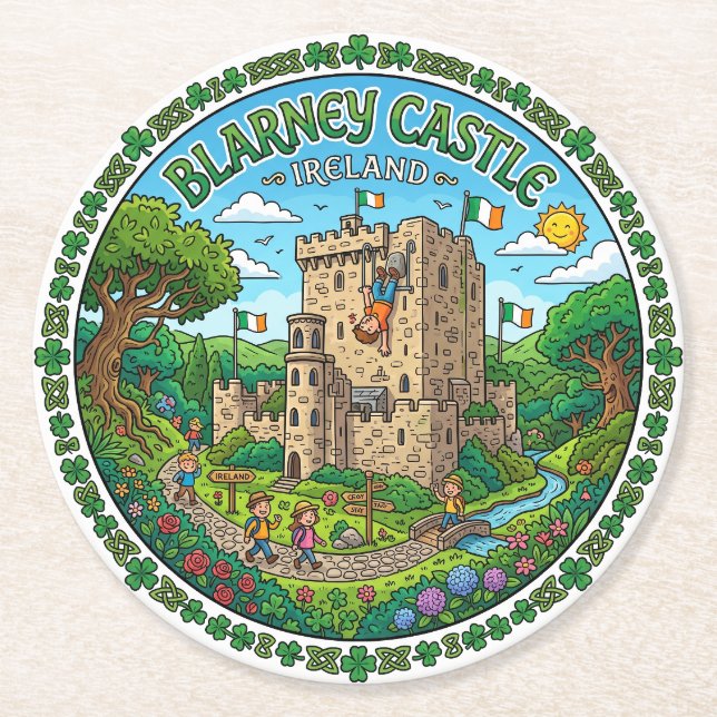 Blarney Castle Irland Underlägg Papper Rund (Framsidan)