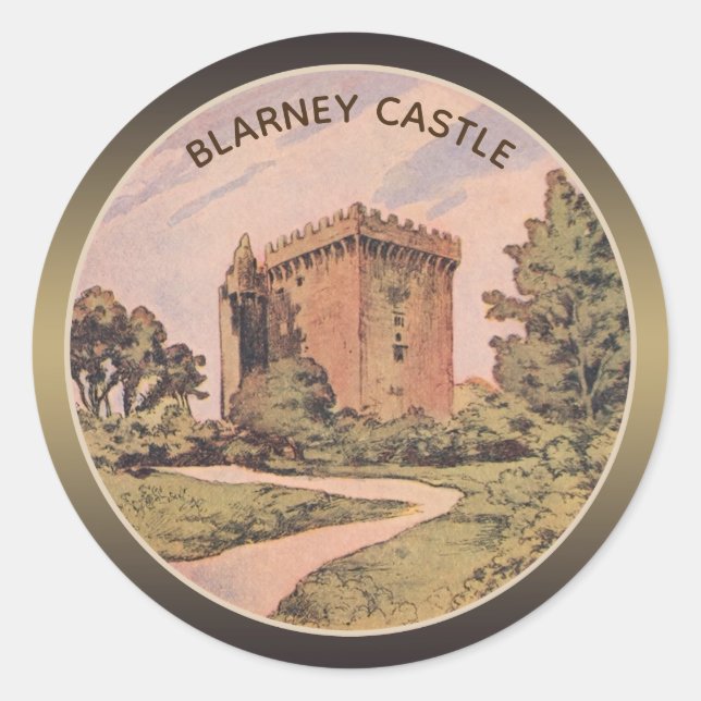 Blarney Castle Sticker Runt Klistermärke (Framsida)