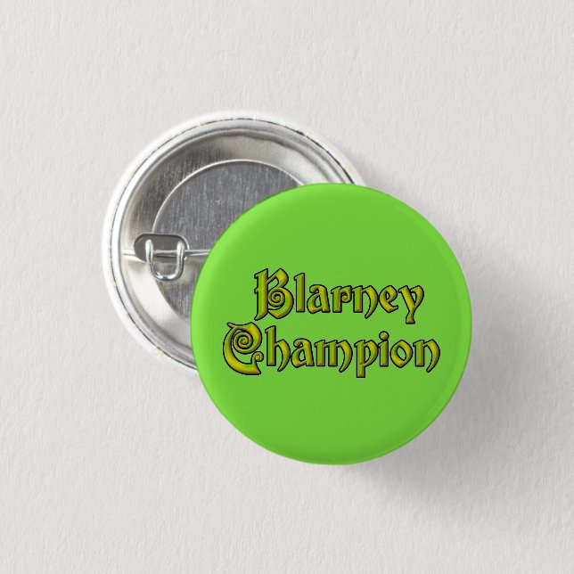 Blarney Champion limegrön liten knapp (Framsida & baksida)