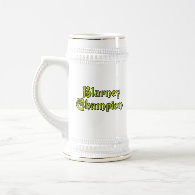 Blarney Champion white stein w guld trim Sejdel (Vänster)