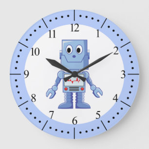 Blårobot Stor Klocka