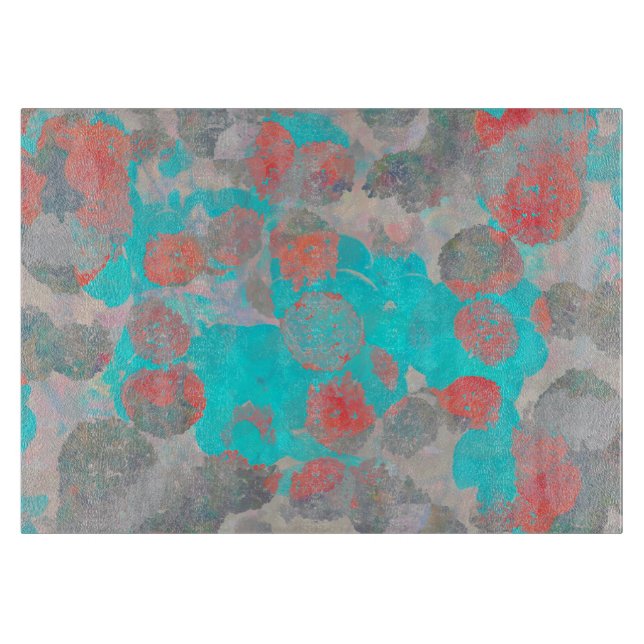 Blåröd konst av romantisk blommigt/blomma mönster (Framsidan)