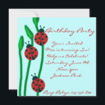 Blåröd och Grönt ladybug Birthday-inbjudan Inbjudningar<br><div class="desc">Roligt Blue Red & Grönt ladybug Birthday-inbjudan</div>
