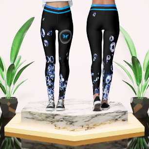 Blåromb Modern Trendig Mode Black Chic Leggings