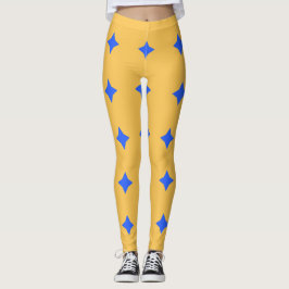 Blåromb Starburst Mönster Leggings