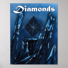 Blåromrått Uppspelningskort Kostym Poster