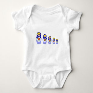 Blårosisk matryoshka kapningsdockor baby-skjorta t shirt