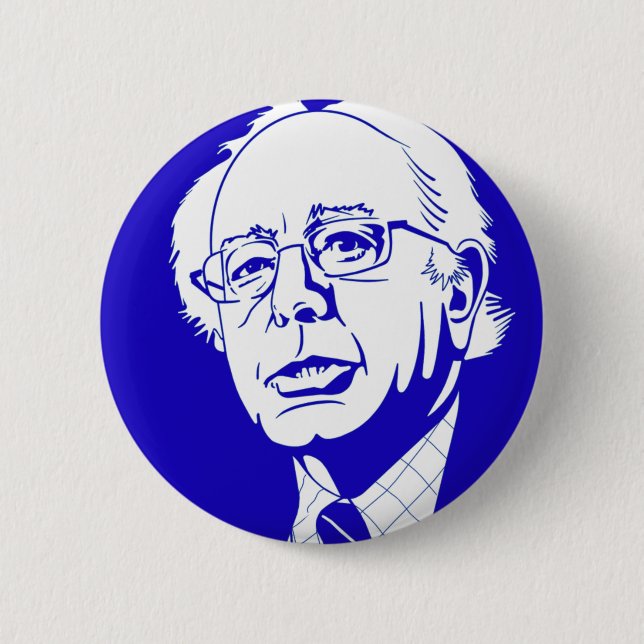 Blåröstad bernie sanders knapp (Framsida)