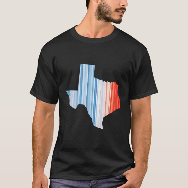Blårött global temperatur - Klimatförändringar i T Shirt (Framsida)