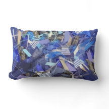 Blårött indigo-vitt grått-abstrakt-geometriskt ran