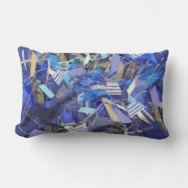 Blårött indigo-vitt grått-abstrakt-geometriskt ran lumbarkudde