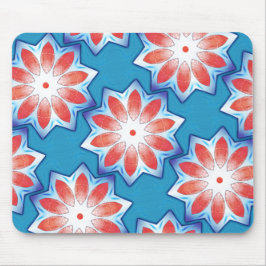 Blårött tio stub-stjärna kaleidoskop i mjuk, blank musmatta