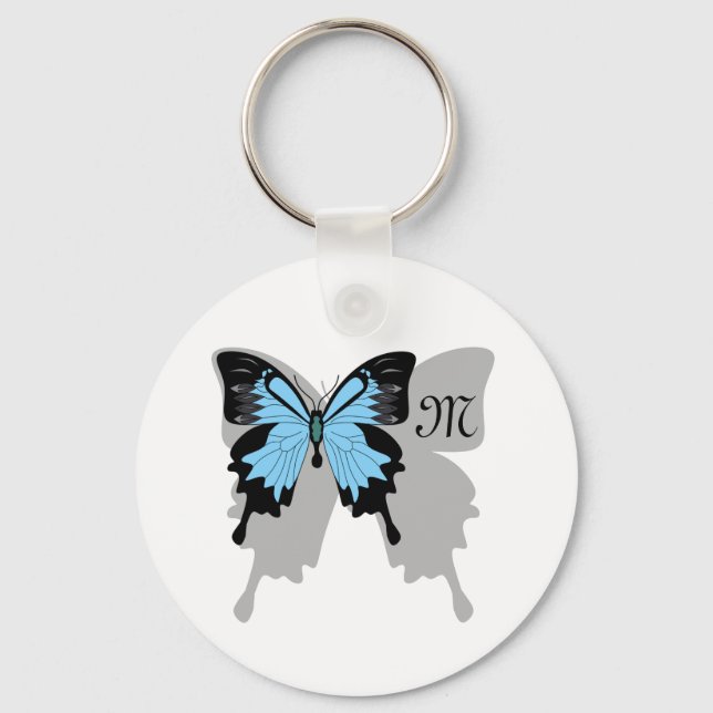 Blåryggig fjärilskugga, monogram nyckelring (Framsida)