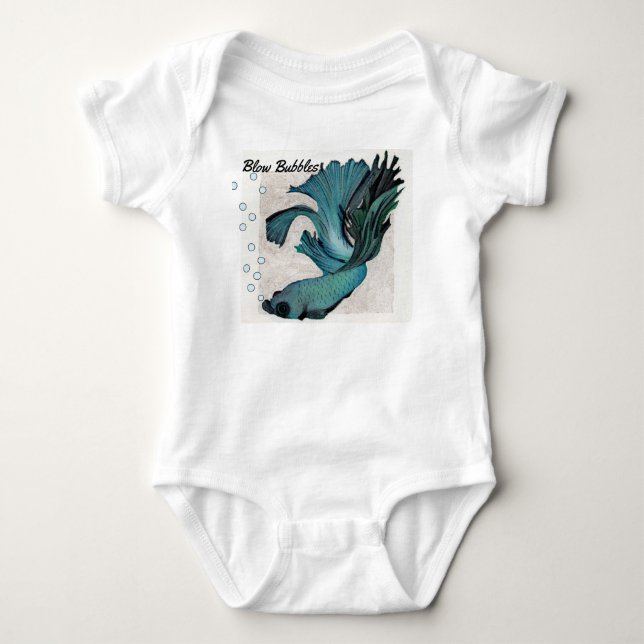 Blås Bubblor Gerber Baby Onsie Betta Fisk T Shirt (Framsida)