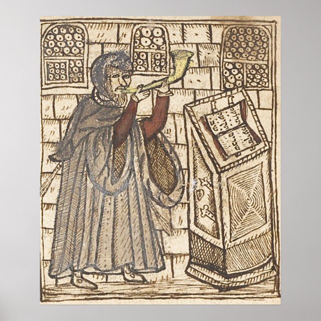 Blås en shofar. Rosh Hashana. ש ו פ ר Poster (Framsidan)