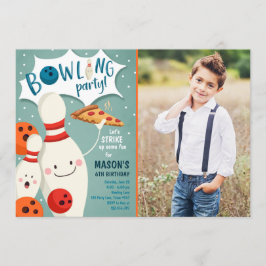 Blås födelsedagsinbjudan Pojka Pizza Strejka upp Inbjudningar