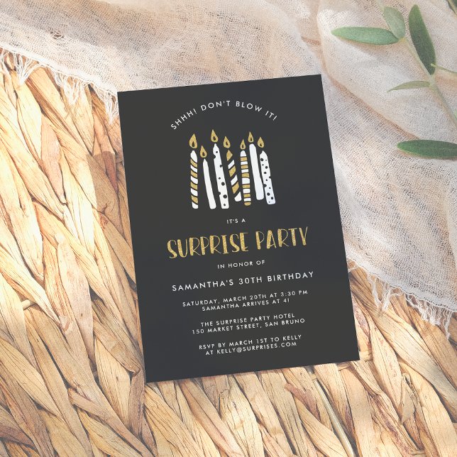 Blås inte Guld Glitter överraskande Födelsedagsfes Meddelande (Skapare uppladdad)