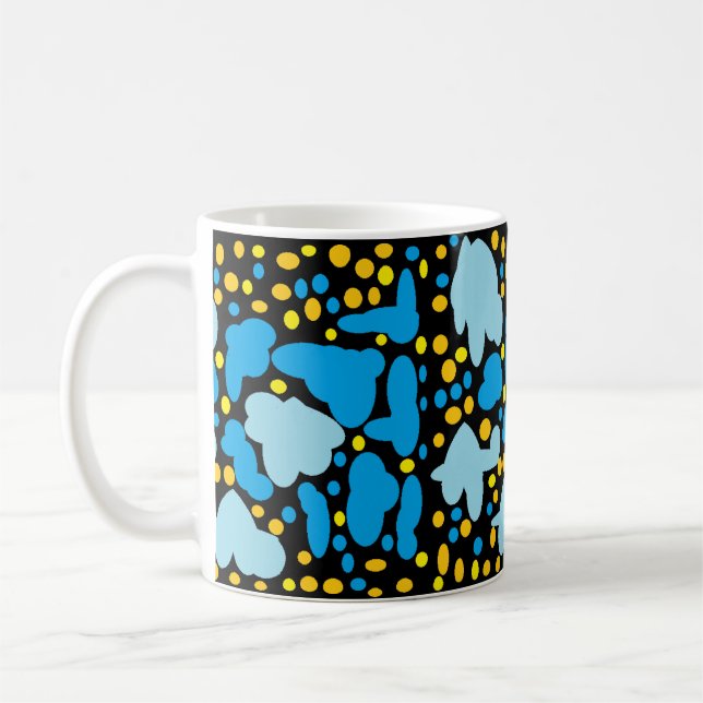 BLÅS LÄTT OCH MID BLUE MED LEMONSPOTTER KAFFEMUGG (Vänster)