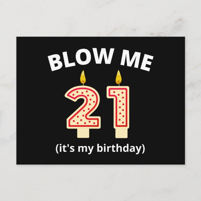 Blås Mig 21-årsdag Vykort (Framsida)
