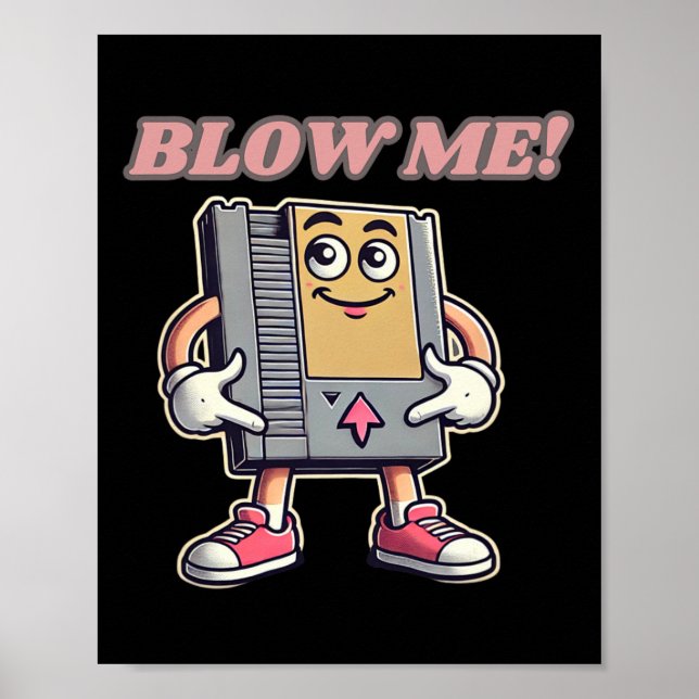 Blås Mig Roligt Retro Gamer  Poster (Framsidan)
