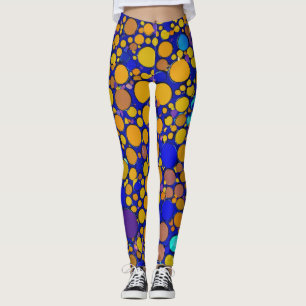 BLÅS OCH GULT LILA Födelsedagsfest Leggage Leggings