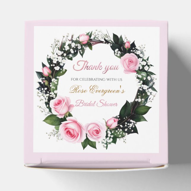 Blås Romantik:Rosa ros Möhippa Tack Presentaskar (Överdel)