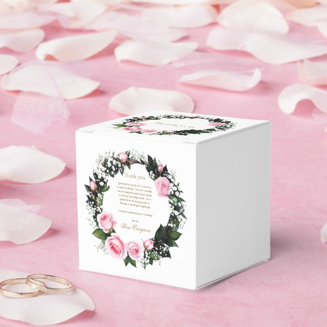 Blås Romantik:Rosa ros Möhippa Tack Presentaskar (Bröllop)