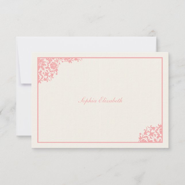 Blås Rosa - tackkort Anteckningskort (Framsida)