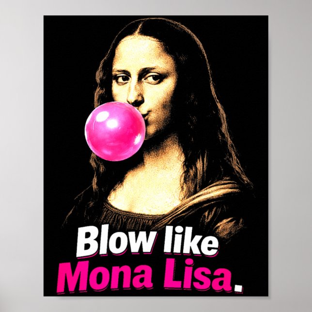 Blås som mona lisa – rolig konst meme för humor-fa poster (Framsidan)