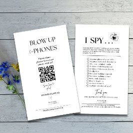 Blås upp Telefoner I Spy Bröllop-spelsignatur Tilläggskort