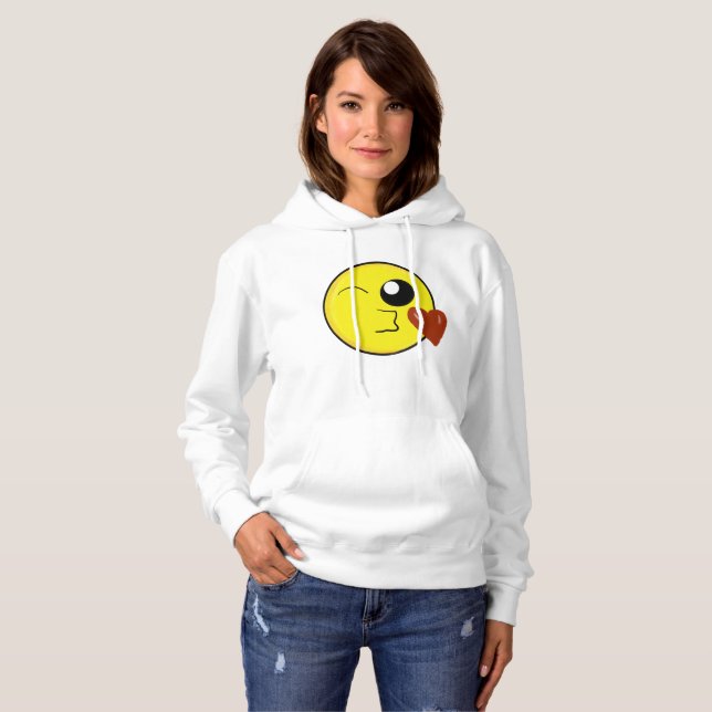 Blåsa en kyss Emoji Tee (Hel framsida)