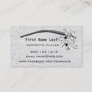 Blåsa musik noter Cornett Cornetto Zink Visitkort