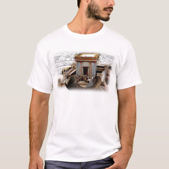 Blåsa shofaren i Zion T-shirt (Framsida)