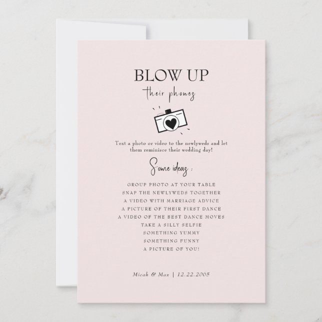  blåsa upp Telefoner-bröllopsmottagningen Inbjudningar (Framsida)
