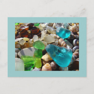 Blåsädesvykort, Grönt Sea Glass Agates Vykort