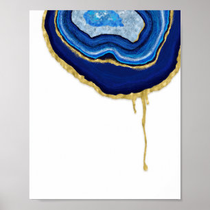 Blåsafir och Guld-droppagate Art Poster